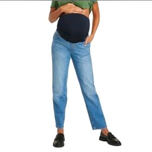 Isabel Maternity By Ingrid Over Belly 90's Light Blue Straight Leg Maternity